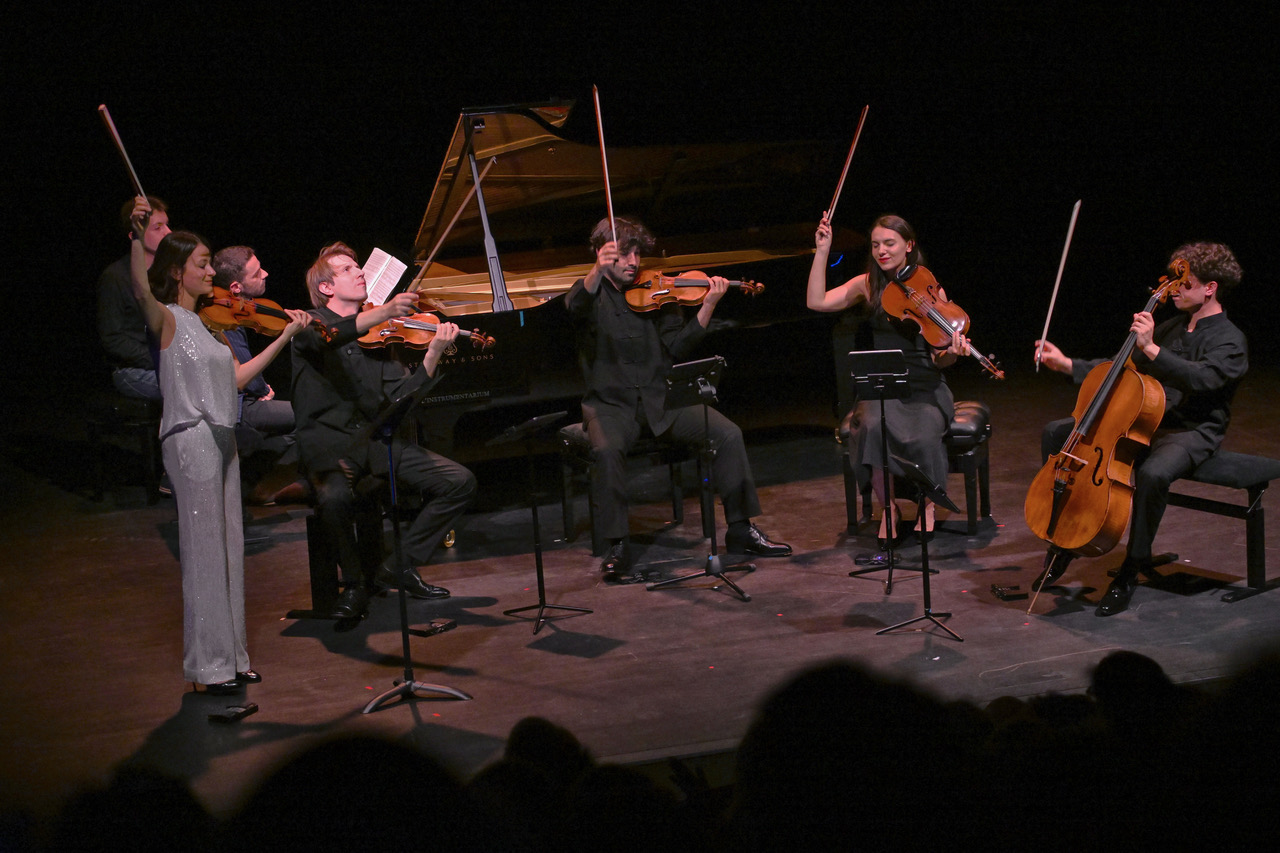 Moisson 2026_Lya Petrova_violon, Adam Laloum, piano et le Quatuor Elmire en concert Salle Thélème à Tours le 28 mai 2026