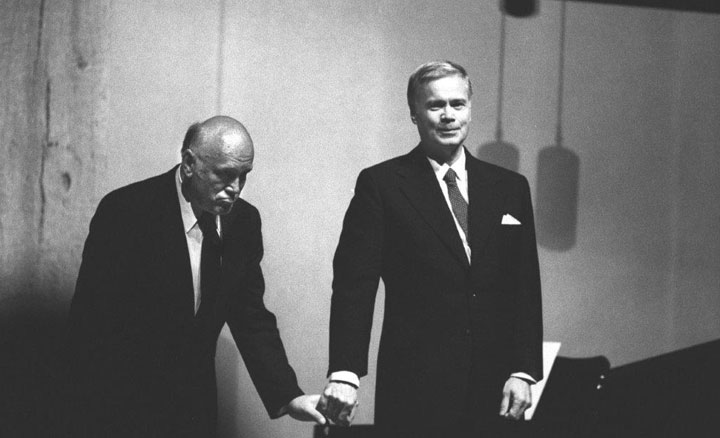 Salut à la fin du concert aux côtés de Dietrich Fischer-Dieskau