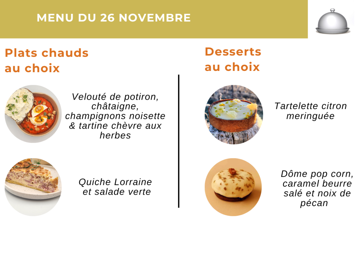 Menu 26 novembre