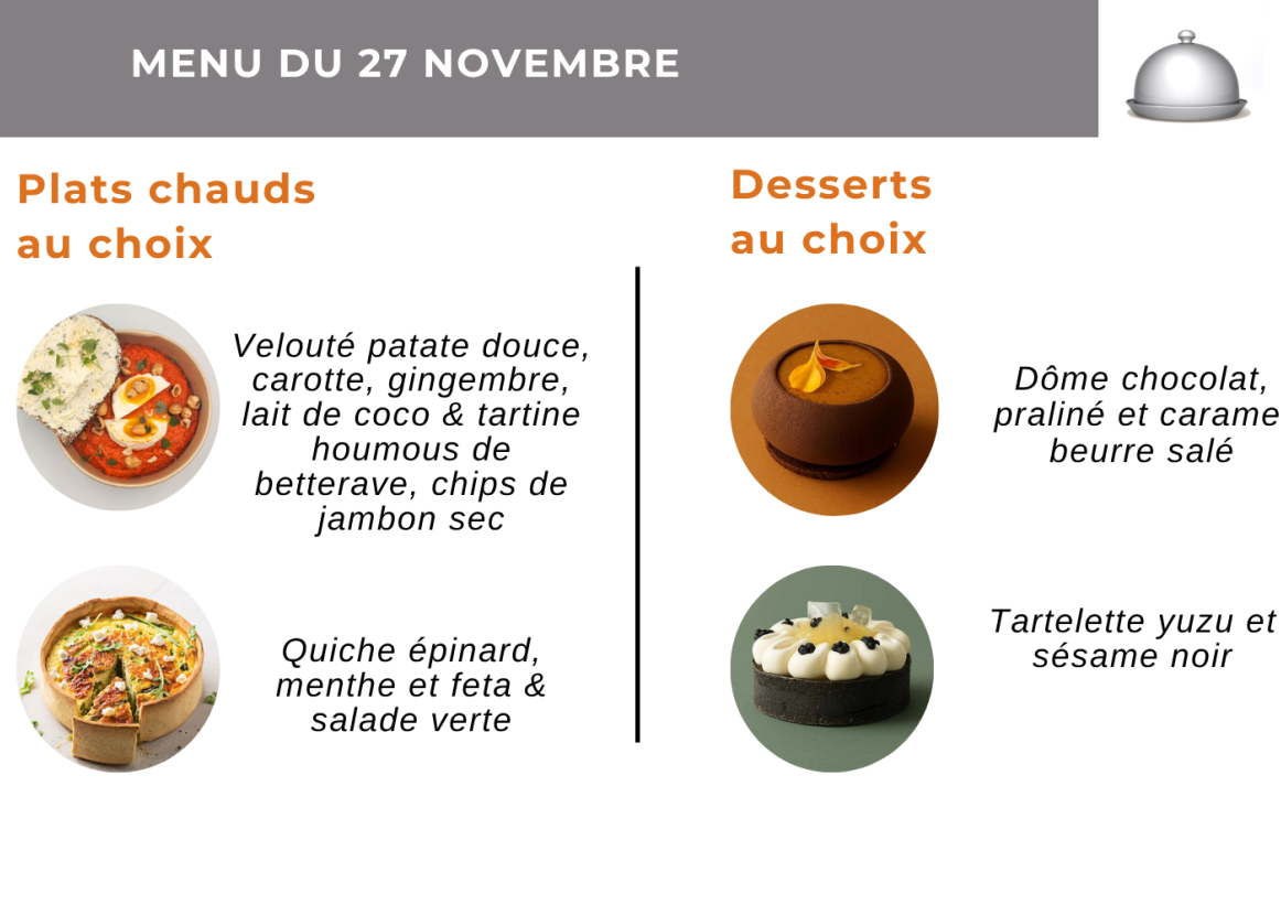 Menu 27 novembre