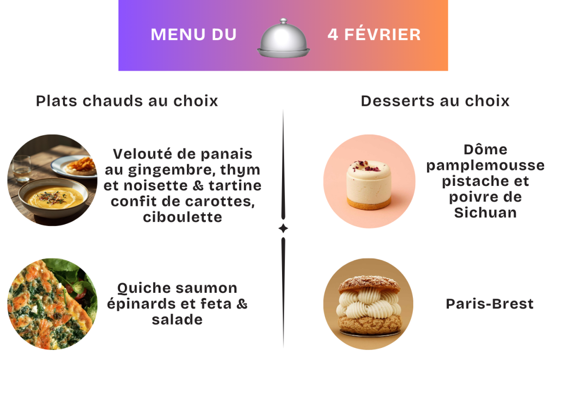 Menu 4 février