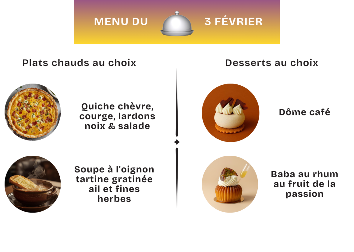 Menu 3 février
