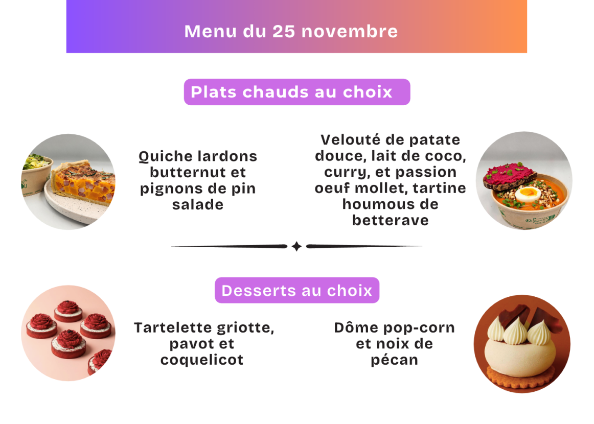 Menu 25 novembre 